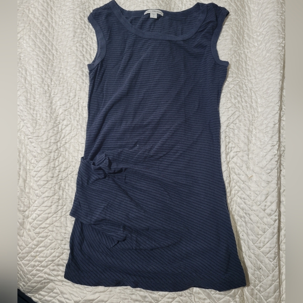 James Perse Navy Ribbed Tank Top Size 1 XS S - Picture 2 of 4